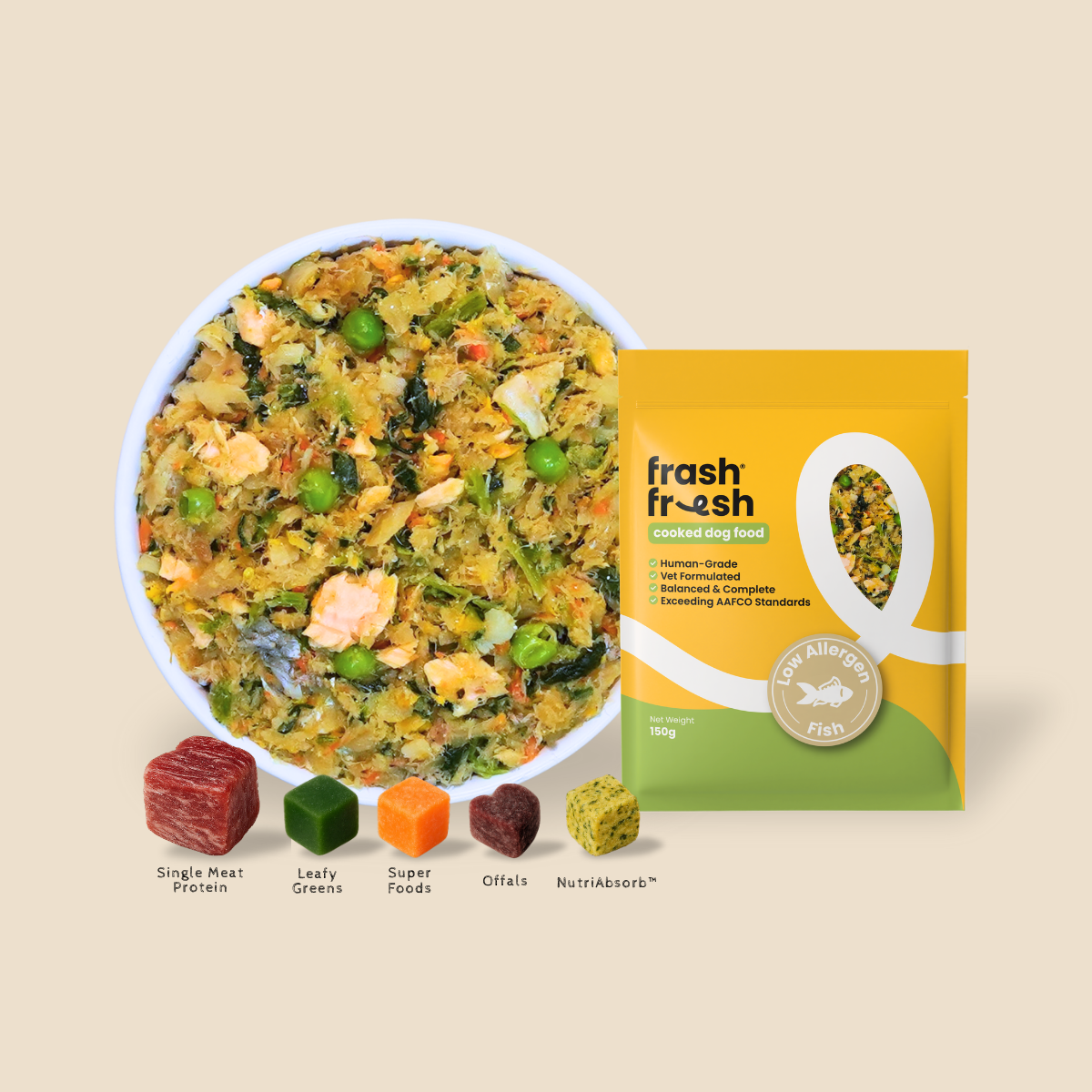 frashfresh Cooked Dog Food with NutriAbsorb™ (Low-Allergen Fish)