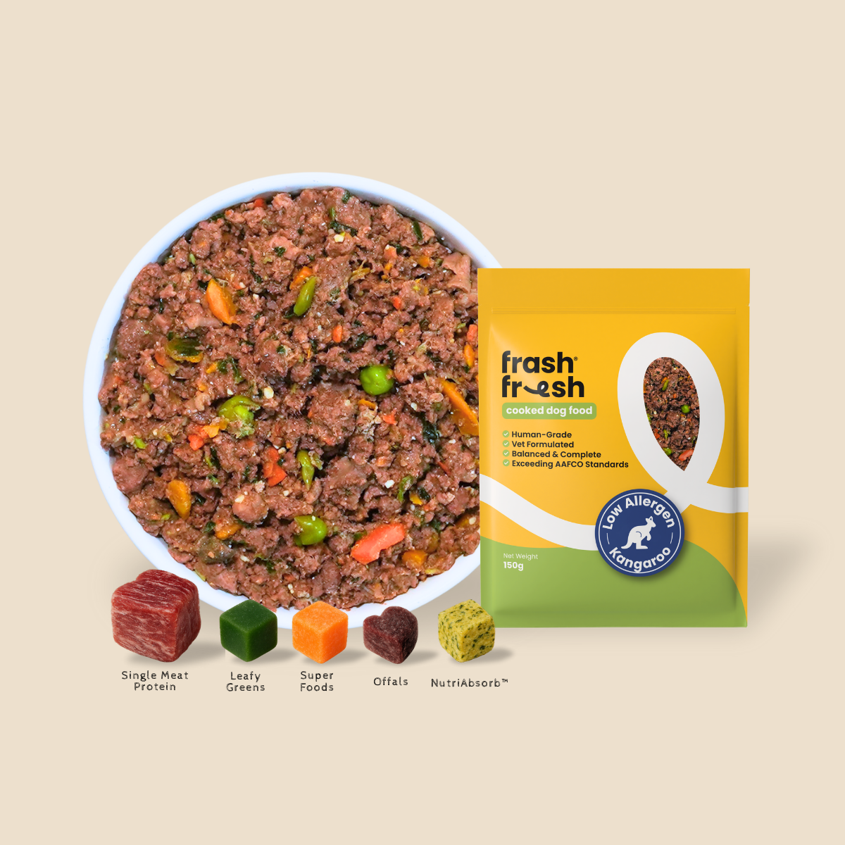 frashfresh Cooked Dog Food with NutriAbsorb™ (Low-Allergen Kangaroo)