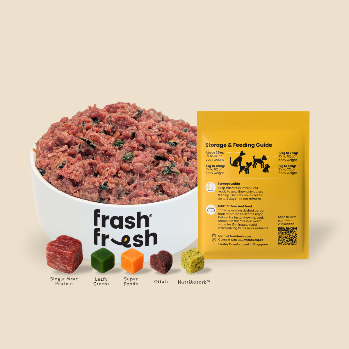 frashfresh Raw Dog Food with NutriAbsorb™ (Low-Allergen Beef)