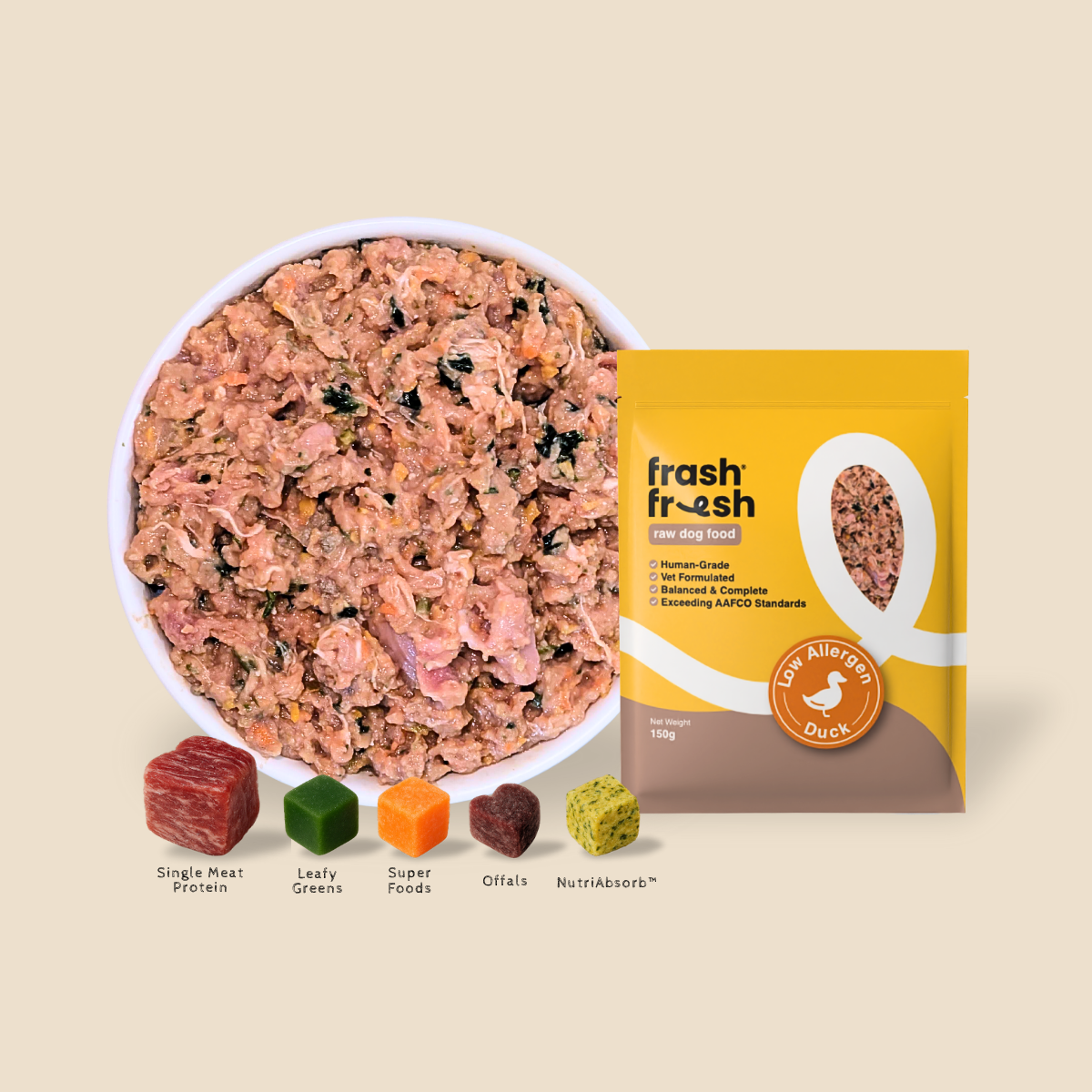 frashfresh Raw Dog Food with NutriAbsorb™ (Low-Allergen Duck)