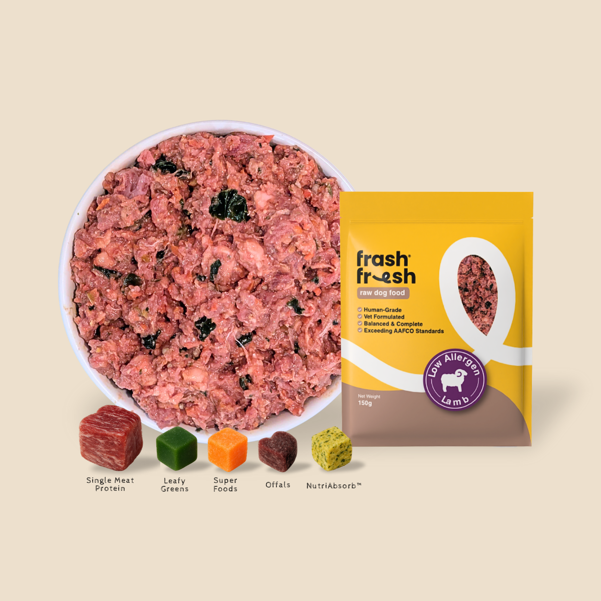 frashfresh Raw Dog Food with NutriAbsorb™ (Low-Allergen Lamb)